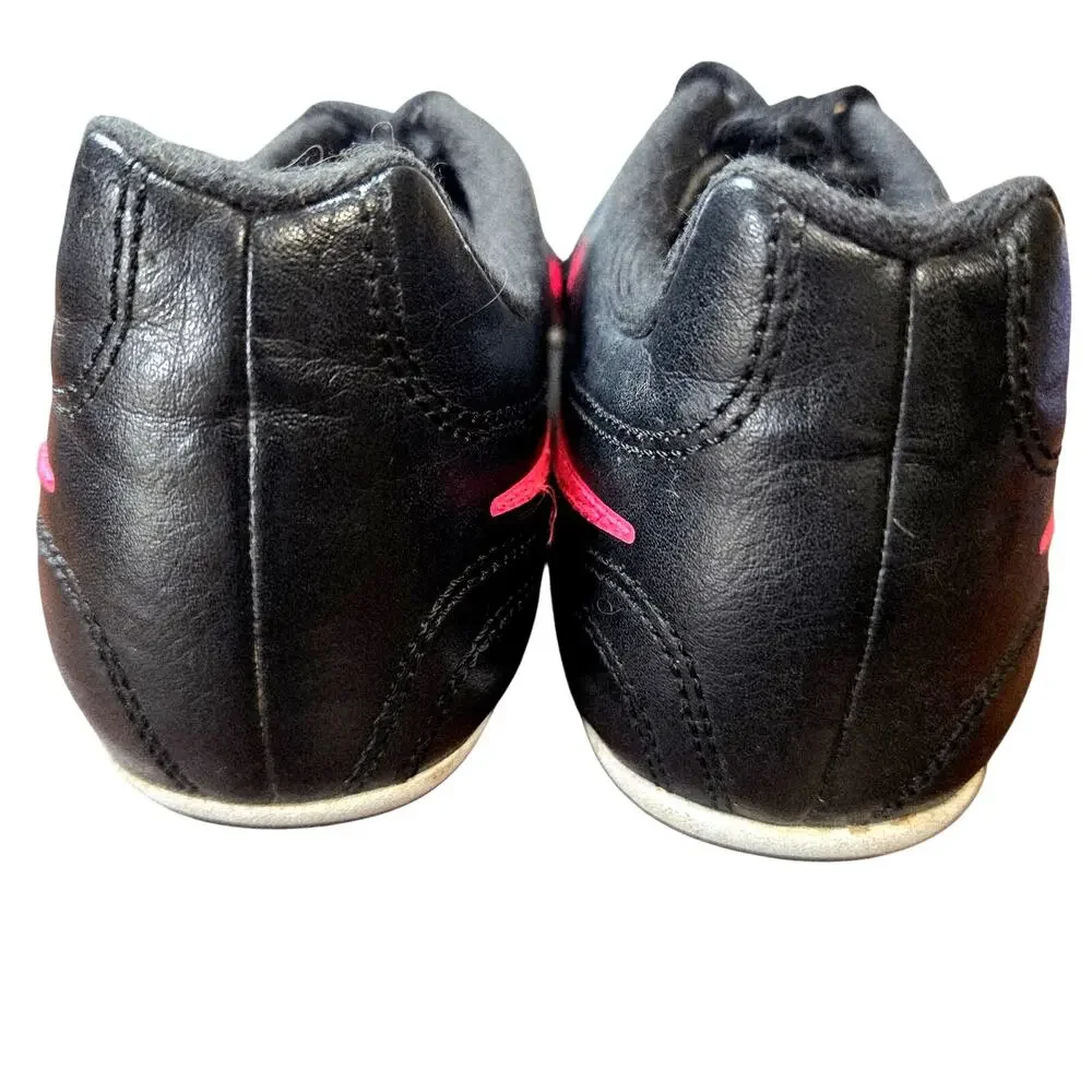 Nike 3Y Chasser Soccer Cleats Black Pink Girl's Tennis Shoes Athletic Sneakers
